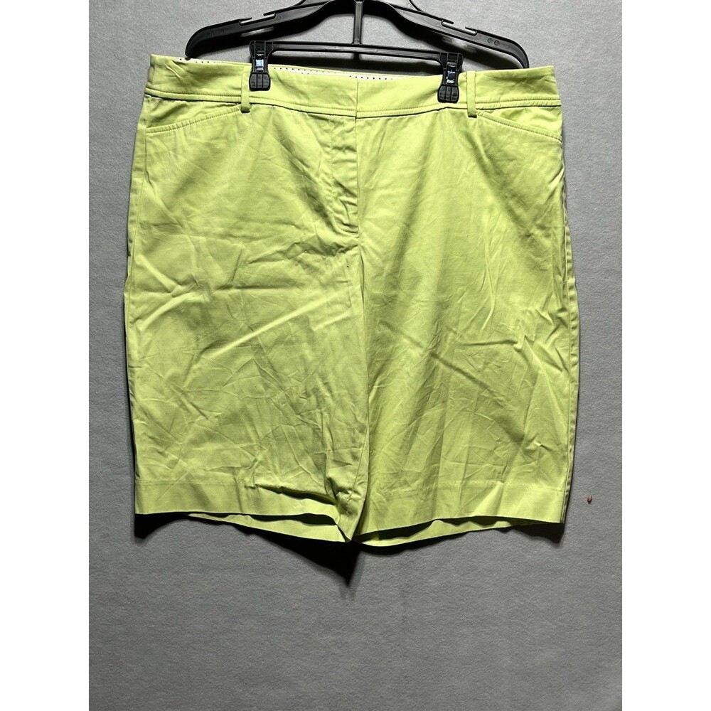 Talbots Perfect Shorts Women’s 16 Lime Green Cotton Stretch Bermuda Walking